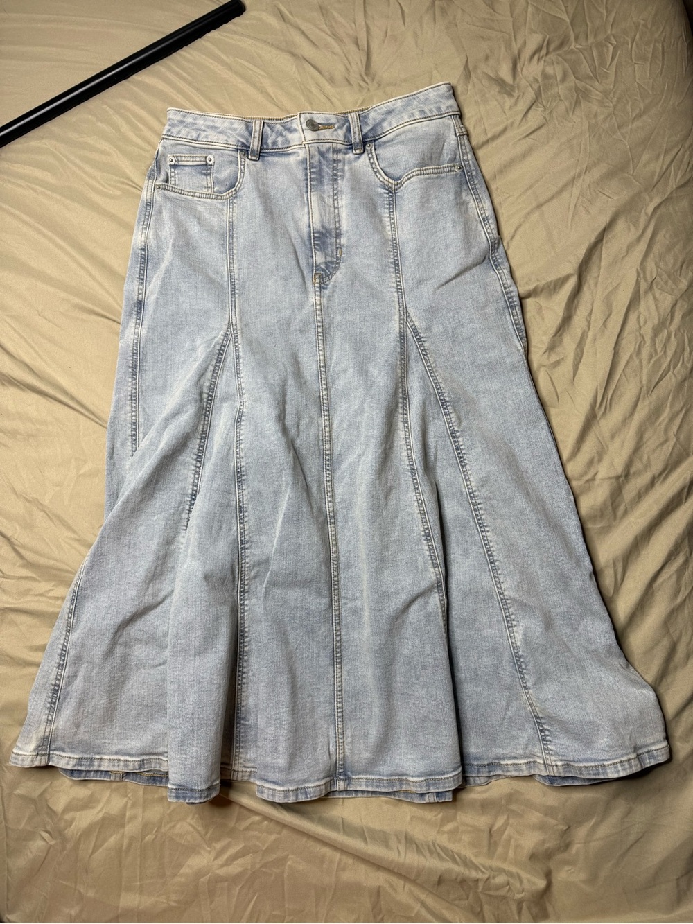 Joe Fresh Light Blue Denim Jean Flared Skirt Size 29 Women's